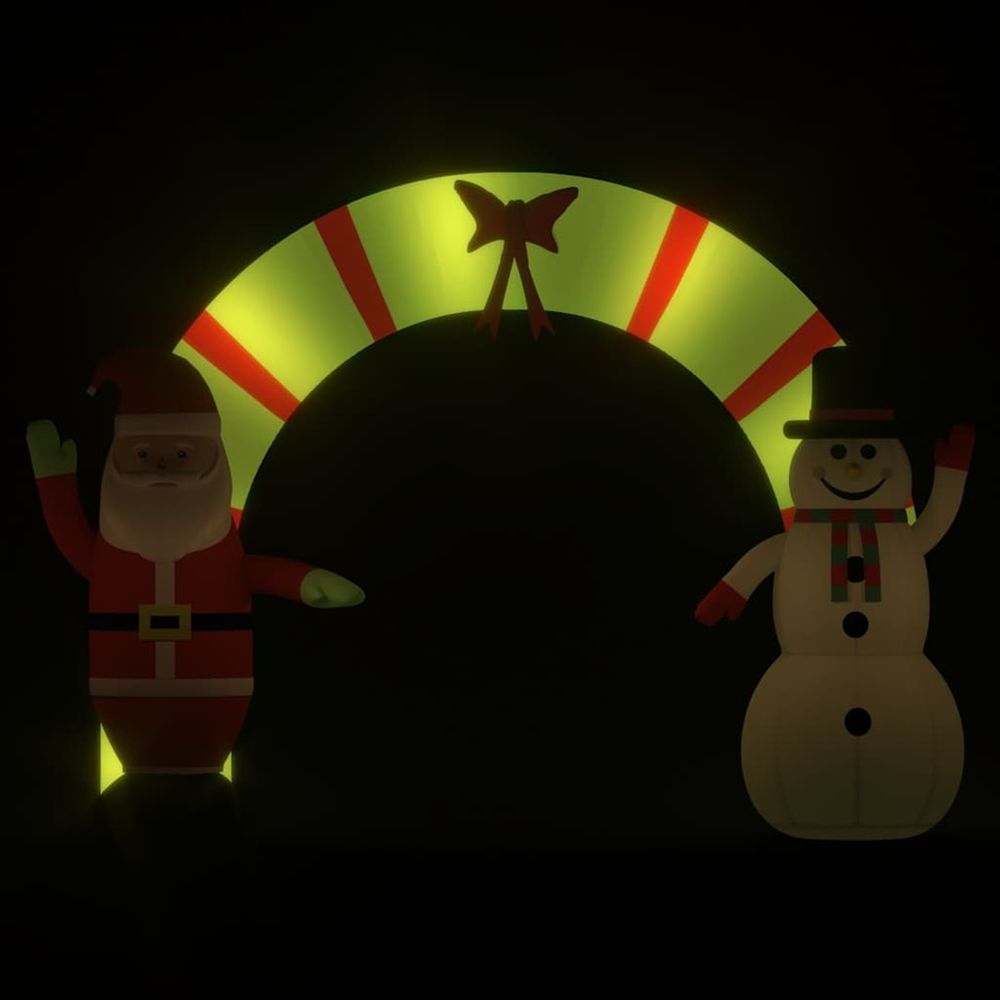 Portail arche gonflable père noël bonhomme de neige led 270 cm