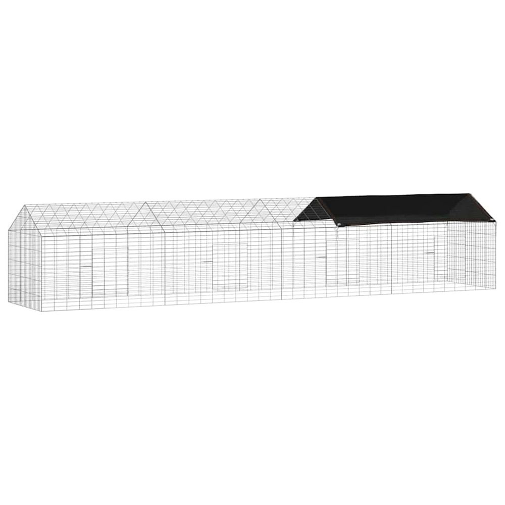 Cage pour lapins argent 400 x 78 x 78 cm acier galvanisé