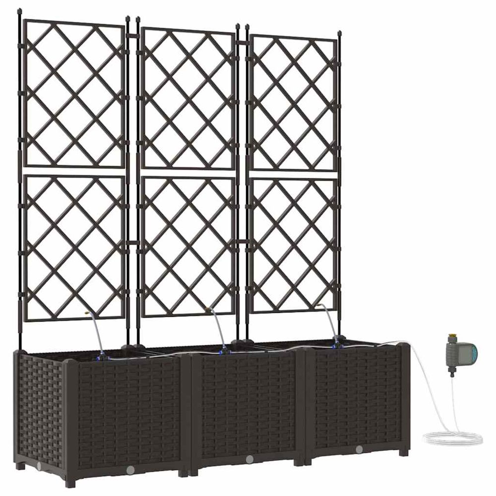 Cache-pot de jardin 3 pc marron 120 x 40 x 142 cm pp