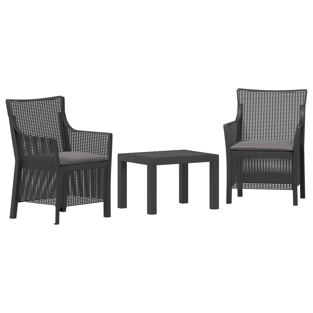 Ensemble salon avec coussin 3 pcs anthracite pp