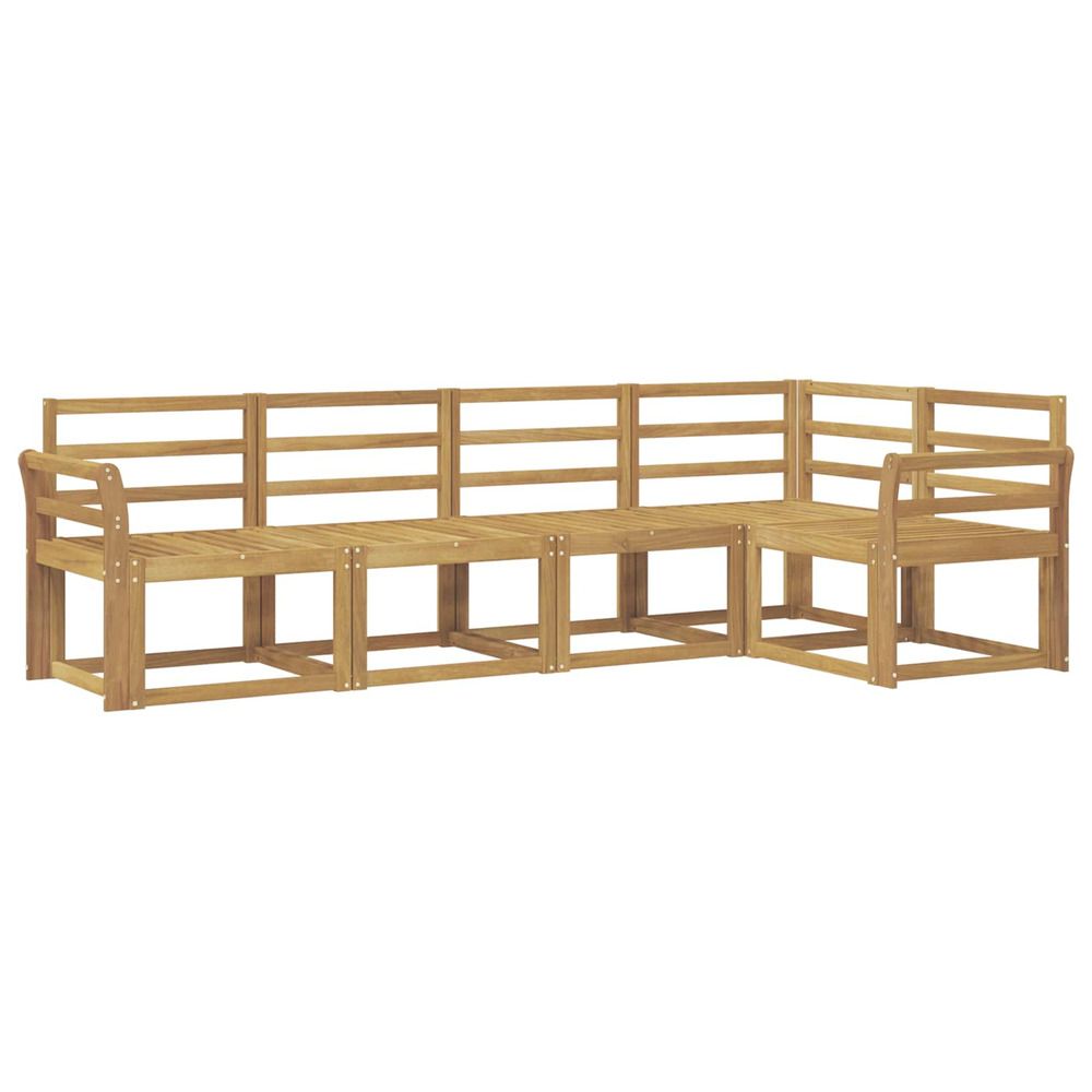 Ensemble de canapés d'extérieur 5 pc blanc bois d'acacia massif