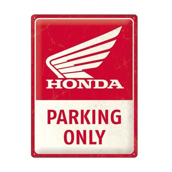 Plaque décorative en métal en relief 40 x 30 cm honda mc - parking only
