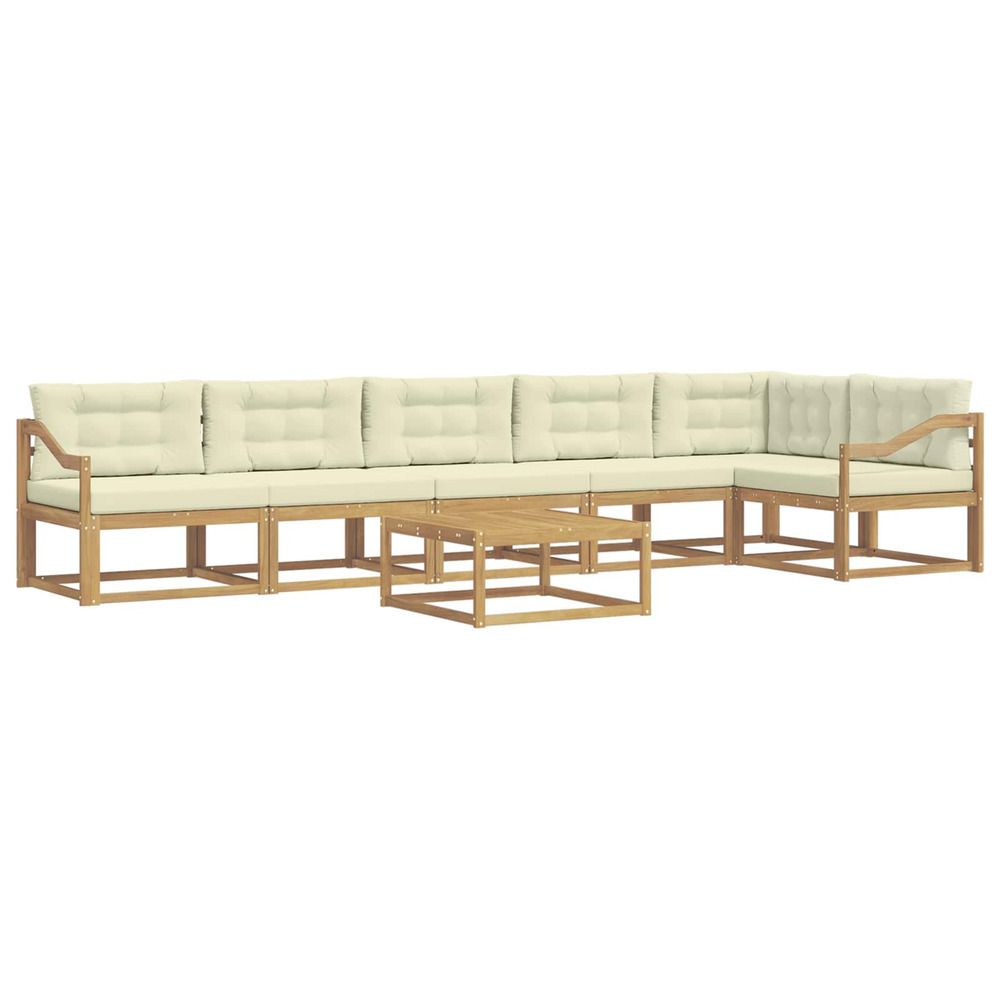 Ensemble de canapés d'extérieur 7 pc blanc et crème polyester