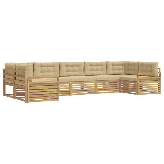 Ensemble de canapés d'extérieur 7 pc blanc et beige