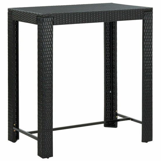 Table de bar de jardin noir 100x60,5x110,5 cm résine tressée