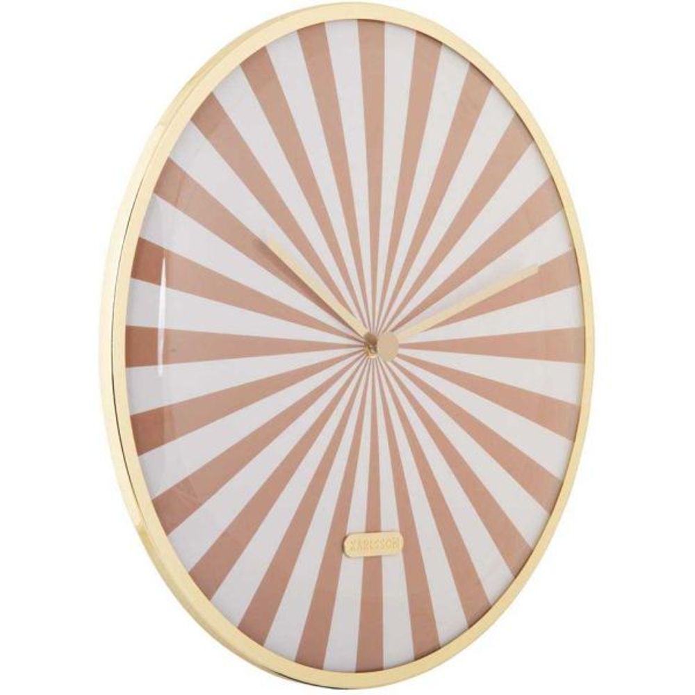 Horloge en métal candy swirl dome marron clair