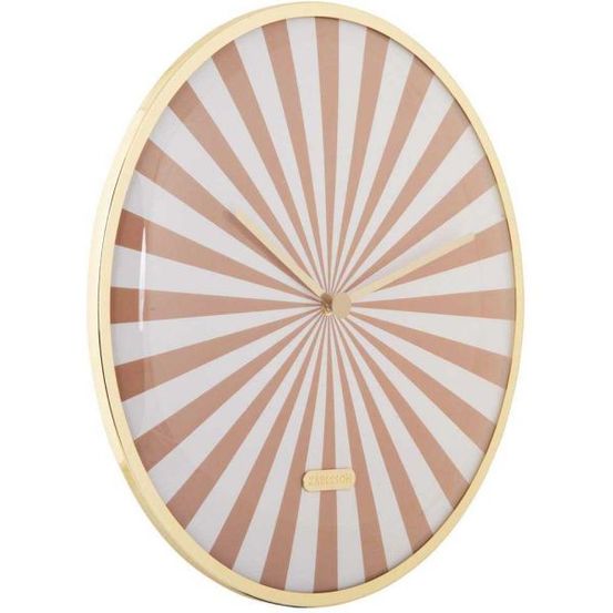 Horloge en métal candy swirl dome marron clair