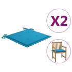 Coussins de chaise de jardin 2 pcs bleu 50x50x3 cm tissu oxford