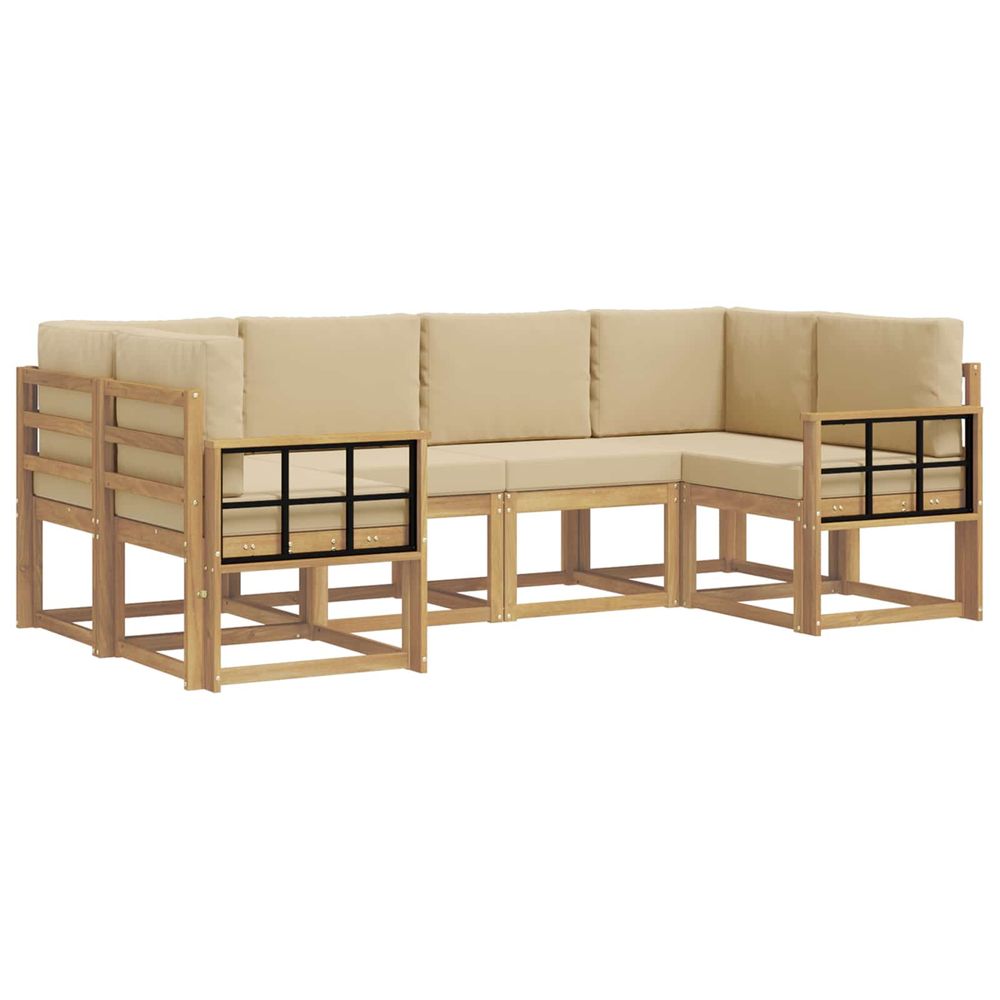 Ensemble de canapés d'extérieur 6 pc blanc et beige