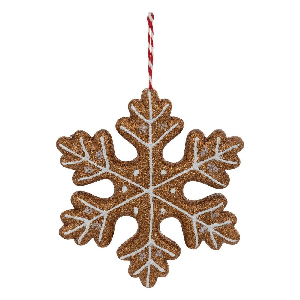 Sujet flocon cookie polystyrène h.21cm marron