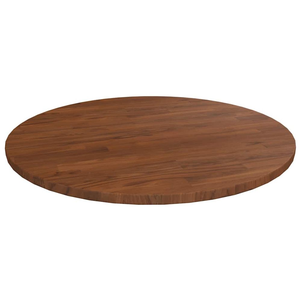 Dessus de table rond marron foncé ø50x1,5cm chêne massif traité
