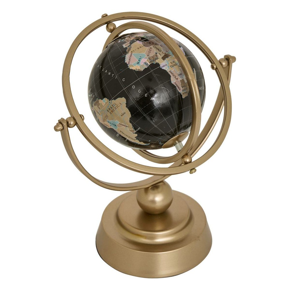 Globe terrestre bota h.25cm métal mordoré