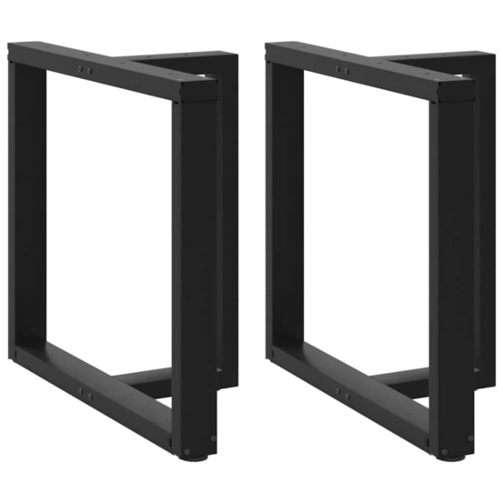 Pieds de table à manger en t, 2 pièces, noir, 80 x 35 x (72-73) cm, acier