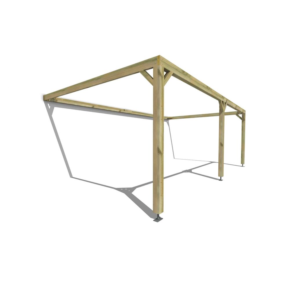 Pergola bois • 7m x 4m • adossée • cadre simple • livraison comprise