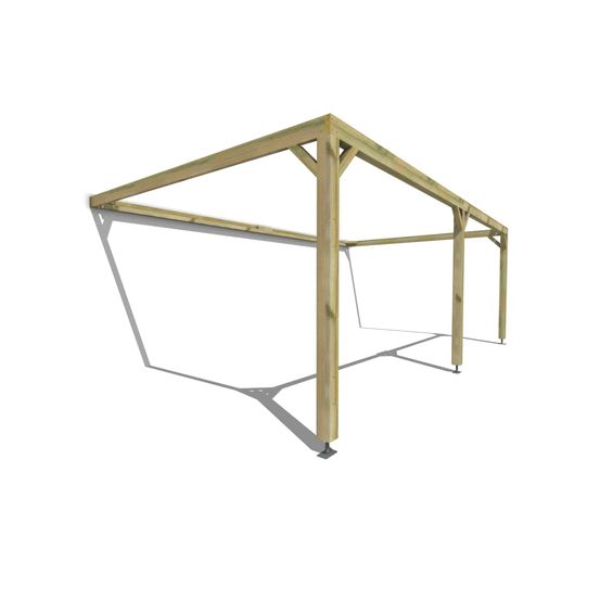 Pergola bois • 7m x 4m • adossée • cadre simple • livraison comprise