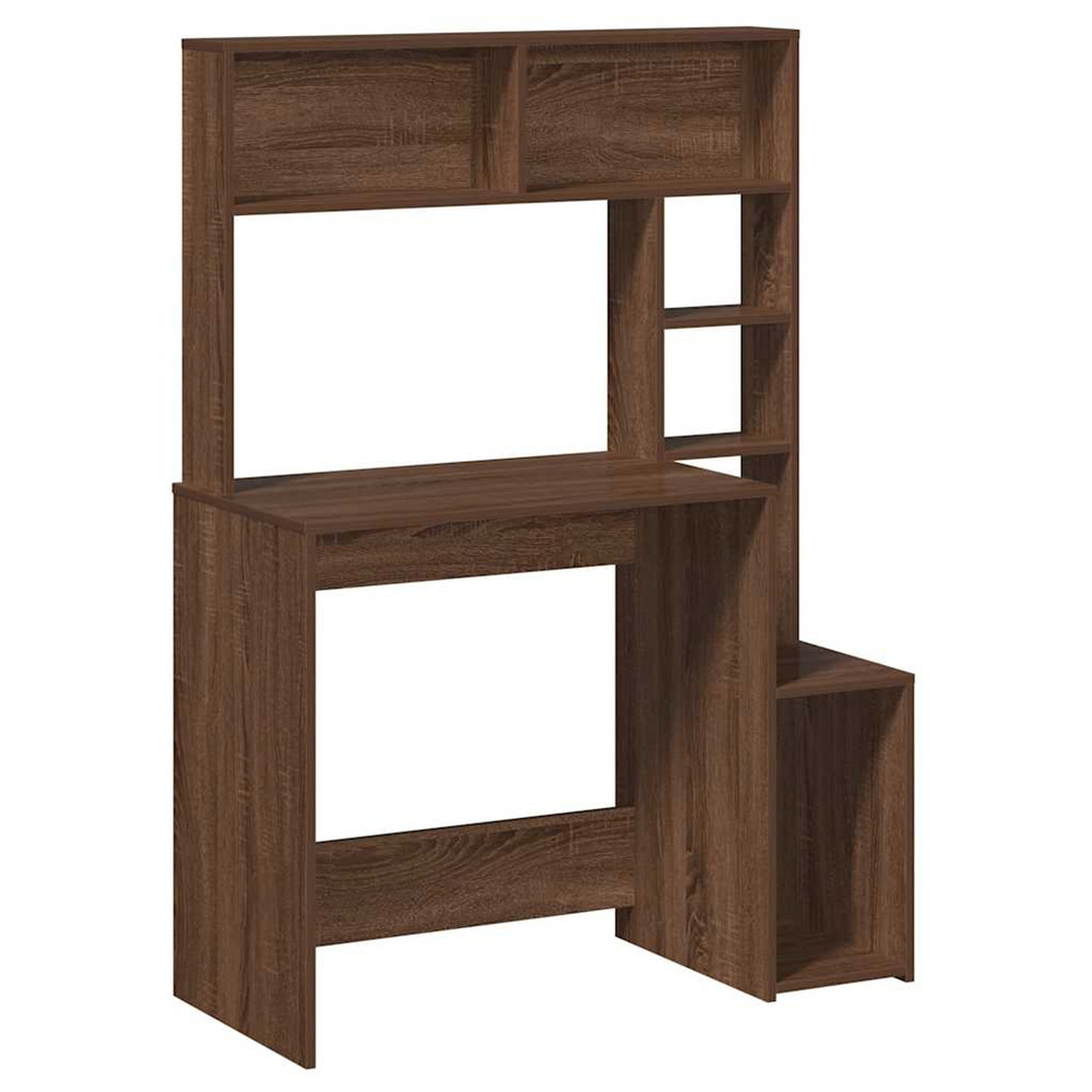 Bureau et étagères chêne marron 100x45x140 cm bois d'ingénierie