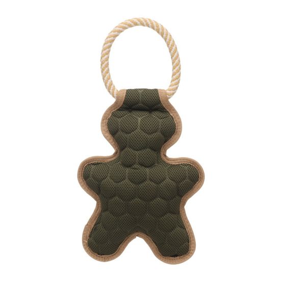 Jouet mesci petit bonhomme avec corde pour chien, textile vert, 33 cm - fla