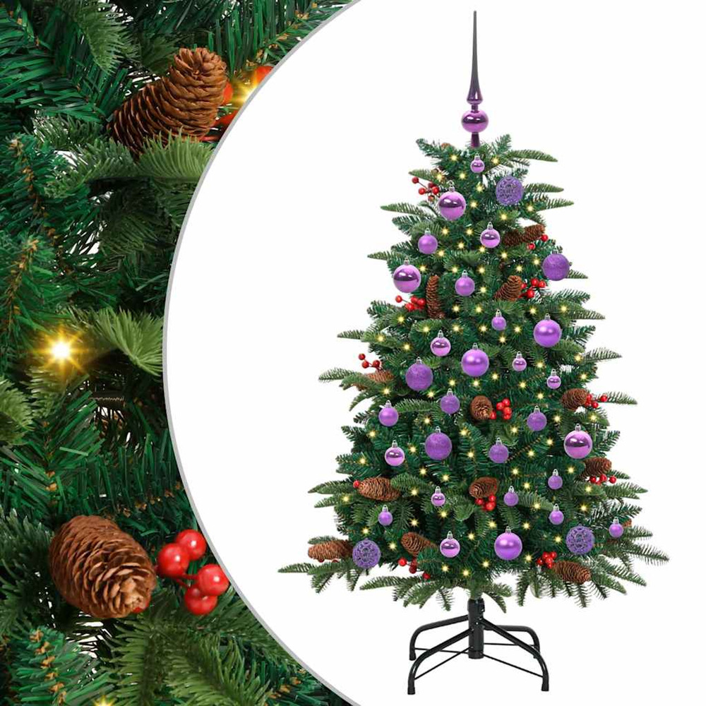 Sapin de noël artificiel vert 120 cm pvc, métal et plastique