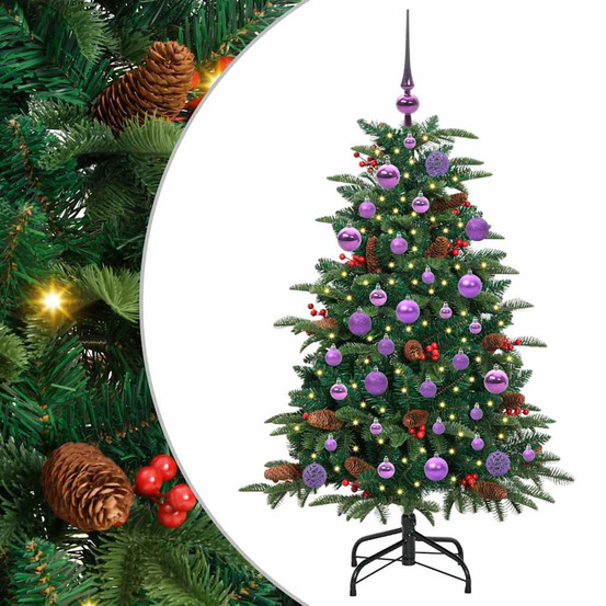 Sapin de noël artificiel vert 120 cm pvc, métal et plastique