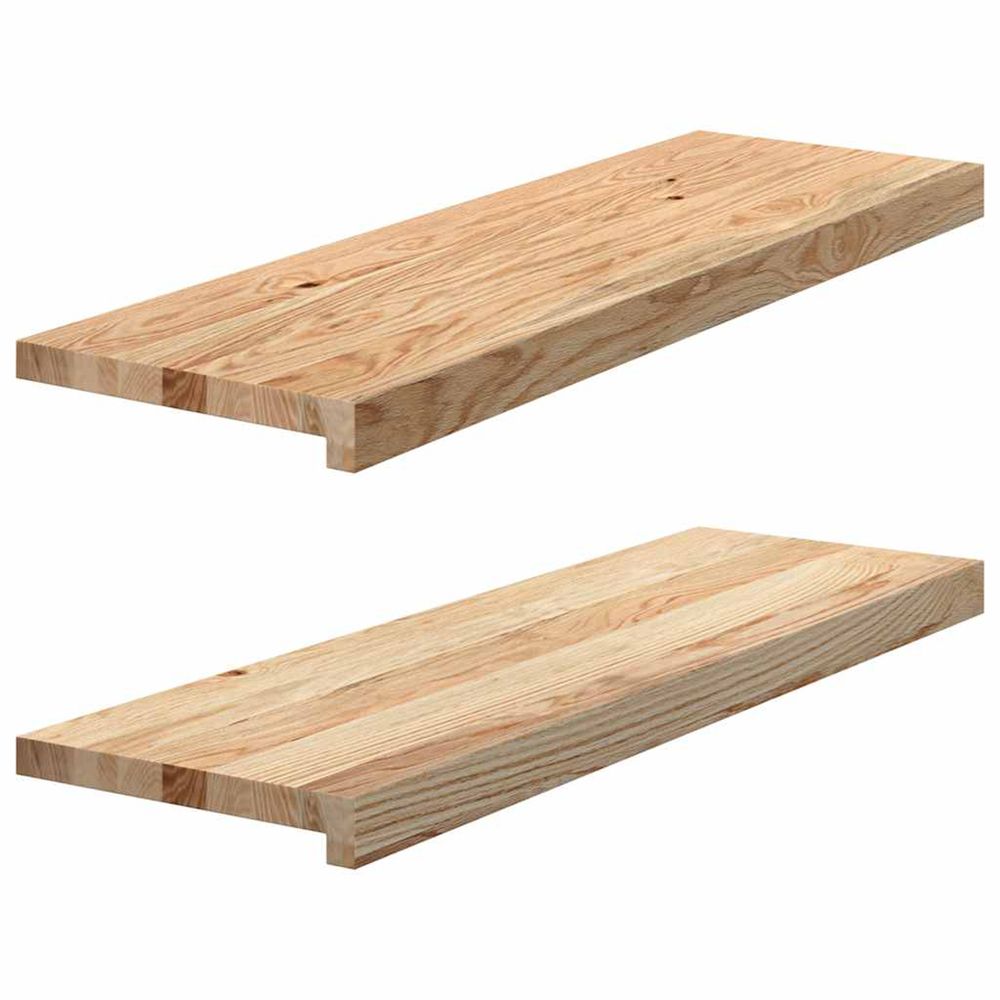 Marches d'escalier 2 pcs non traité bois de chêne massif