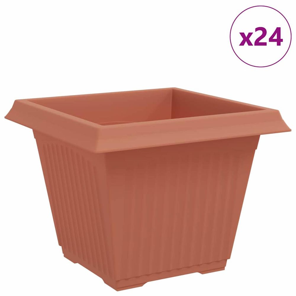 Pot de fleurs carré 24 pc rouge brique 43 x 43 x 33,5 cm