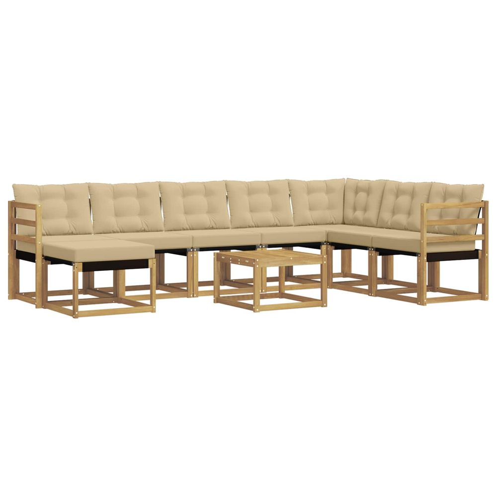 Ensemble de canapés d'extérieur 9 pc blanc et beige