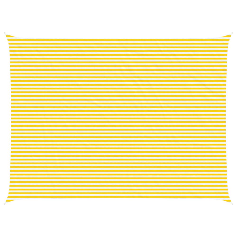 Voile d'ombre jaune et blanc 8 x 6 m 100 % polyester oxford