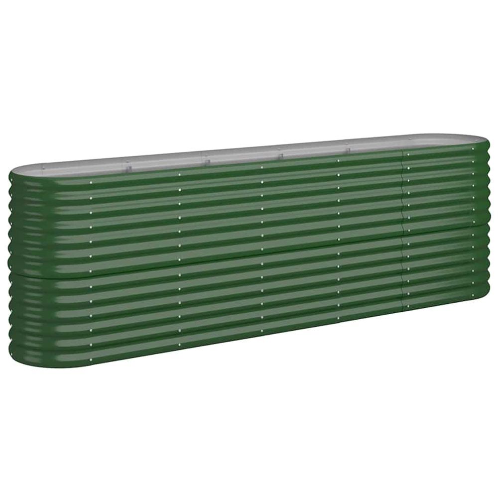 Lit surélevé de jardin acier galvanisé 224x40x68 cm vert