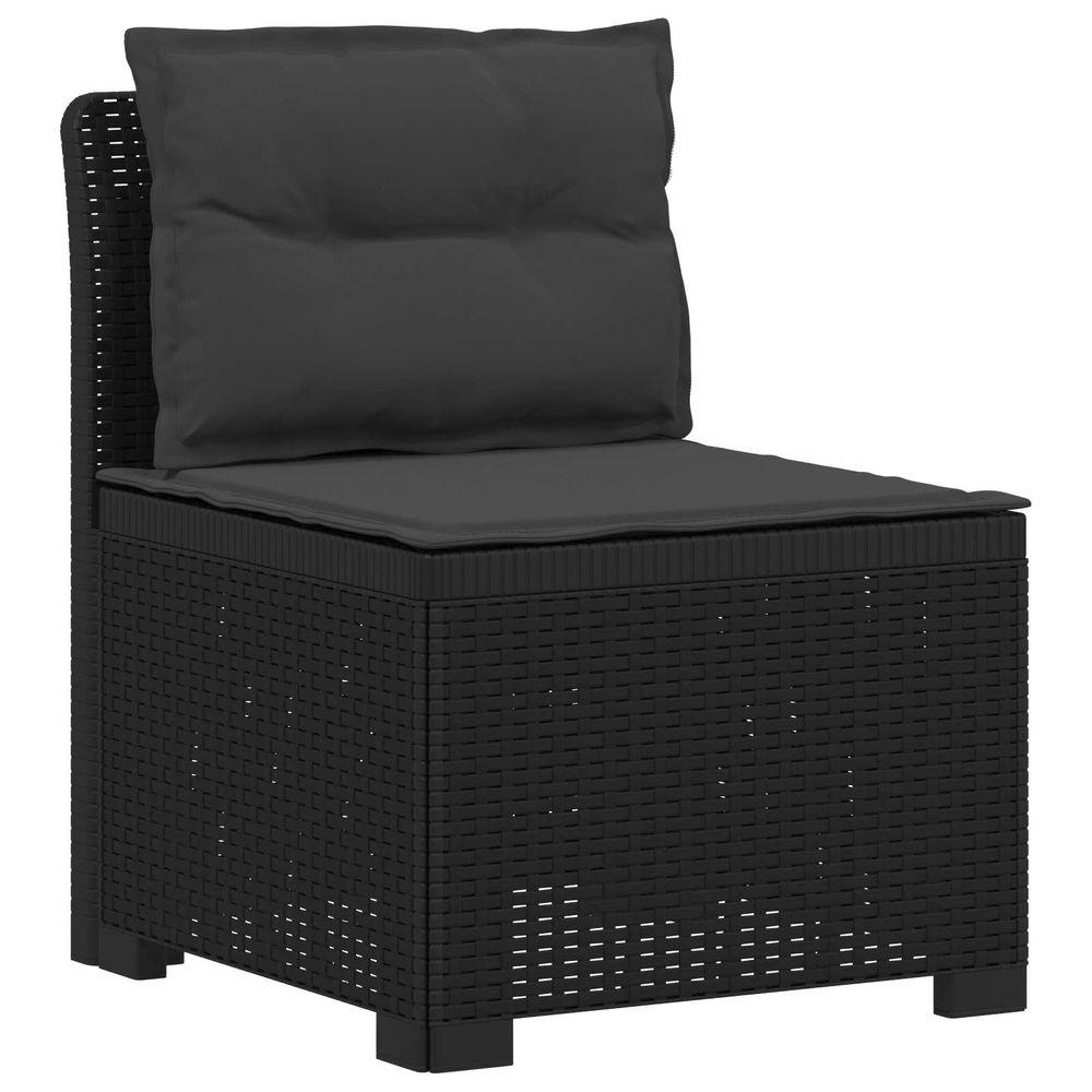Canapé de jardin 1 place avec coussins look rotin pp anthracite