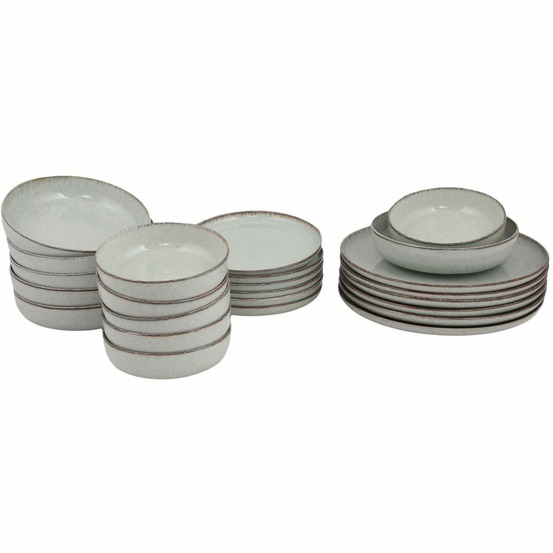 Service de table en porcelaine point 24 pièces vert