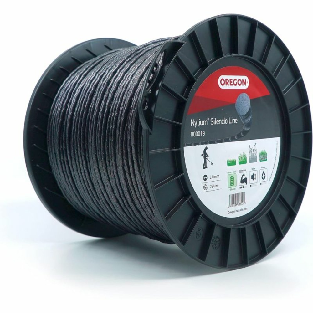 Fil débroussailleuse rond torsade nylium silencio noir ø3.0mm/224m oregon 800019