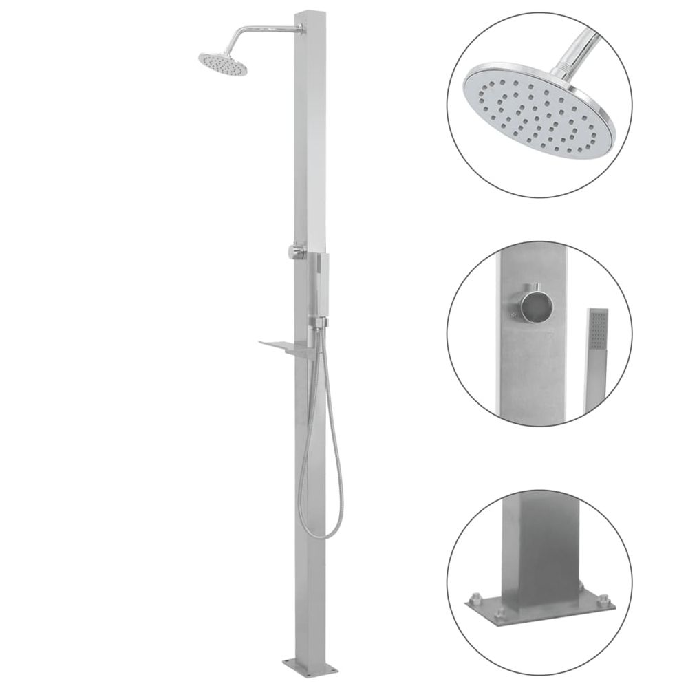 Douche d'extérieur acier inoxydable droit