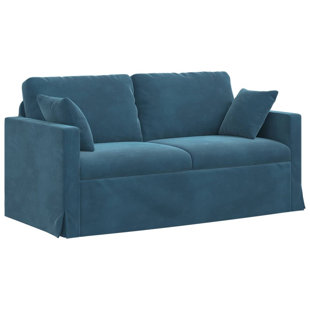 Canapé bleu 158 x 78 x 80 cm velours