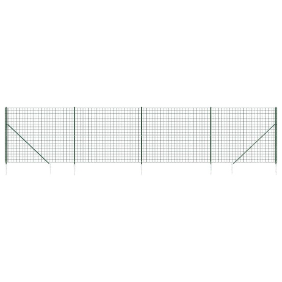 Clôture en treillis métallique et piquet d'ancrage vert 2x10m