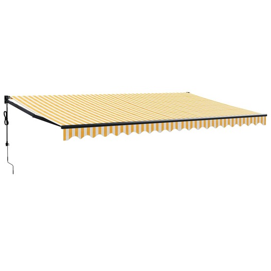 Auvent rétractable automatique jaune et blanc 5x3 m