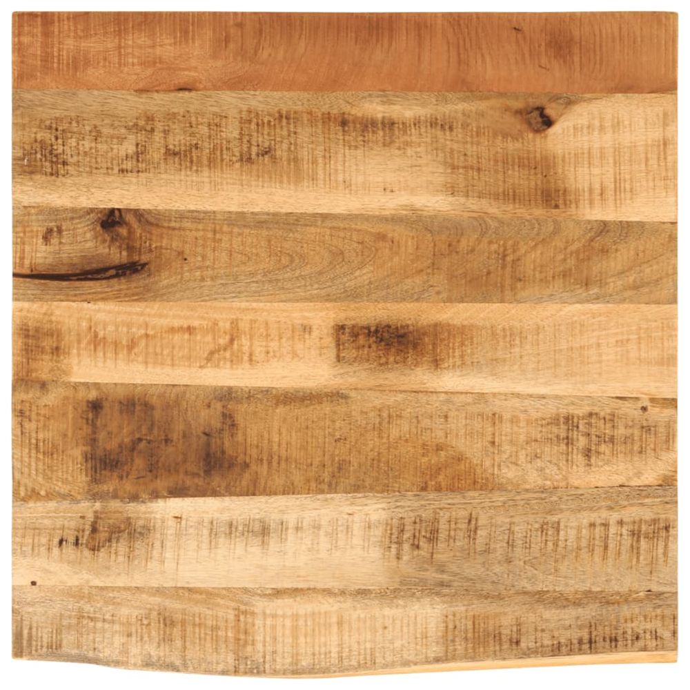 Dessus de table 80x80x2,5 cm bord vif bois massif manguier brut