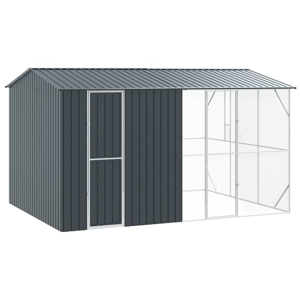 Cage pour oiseaux anthracite 430 x 310 x 247 cm acier galvanisé