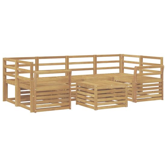 Ensemble de canapés d'extérieur 7 pc blanc bois d'acacia massif