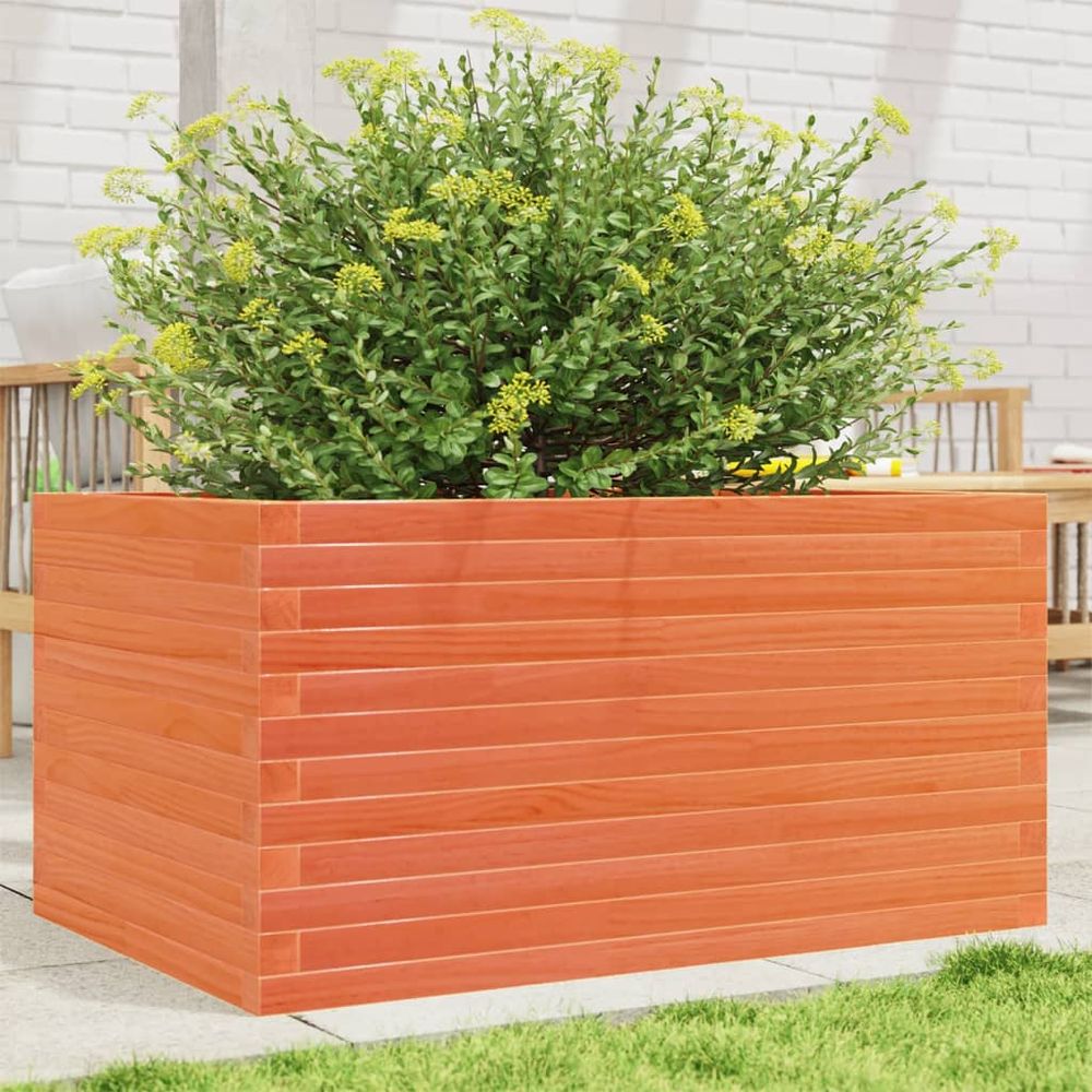 Jardinière potager en bois de pin massif 90x60x46 cm marron