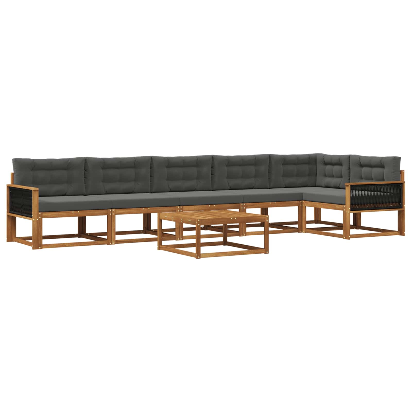 Ensemble de canapés d'extérieur 7 pcs naturel et anthracite