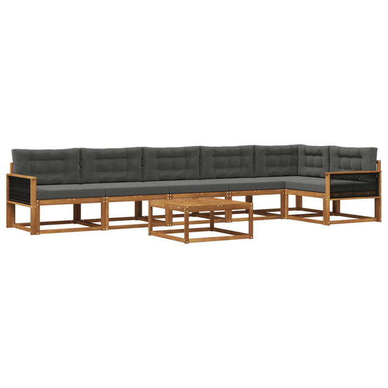 Ensemble de canapés d'extérieur 7 pcs naturel et anthracite
