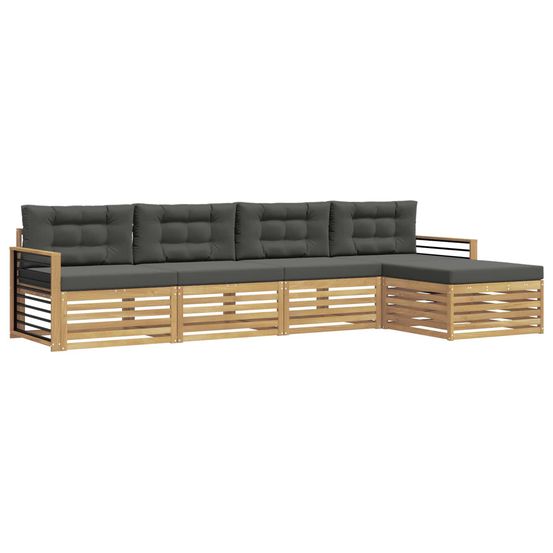 Ensemble de canapés d'extérieur 5 pc blanc et anthracite