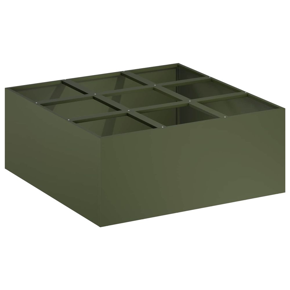 Cache-pot de jardin vert olive 100 x 100 x 40 cm