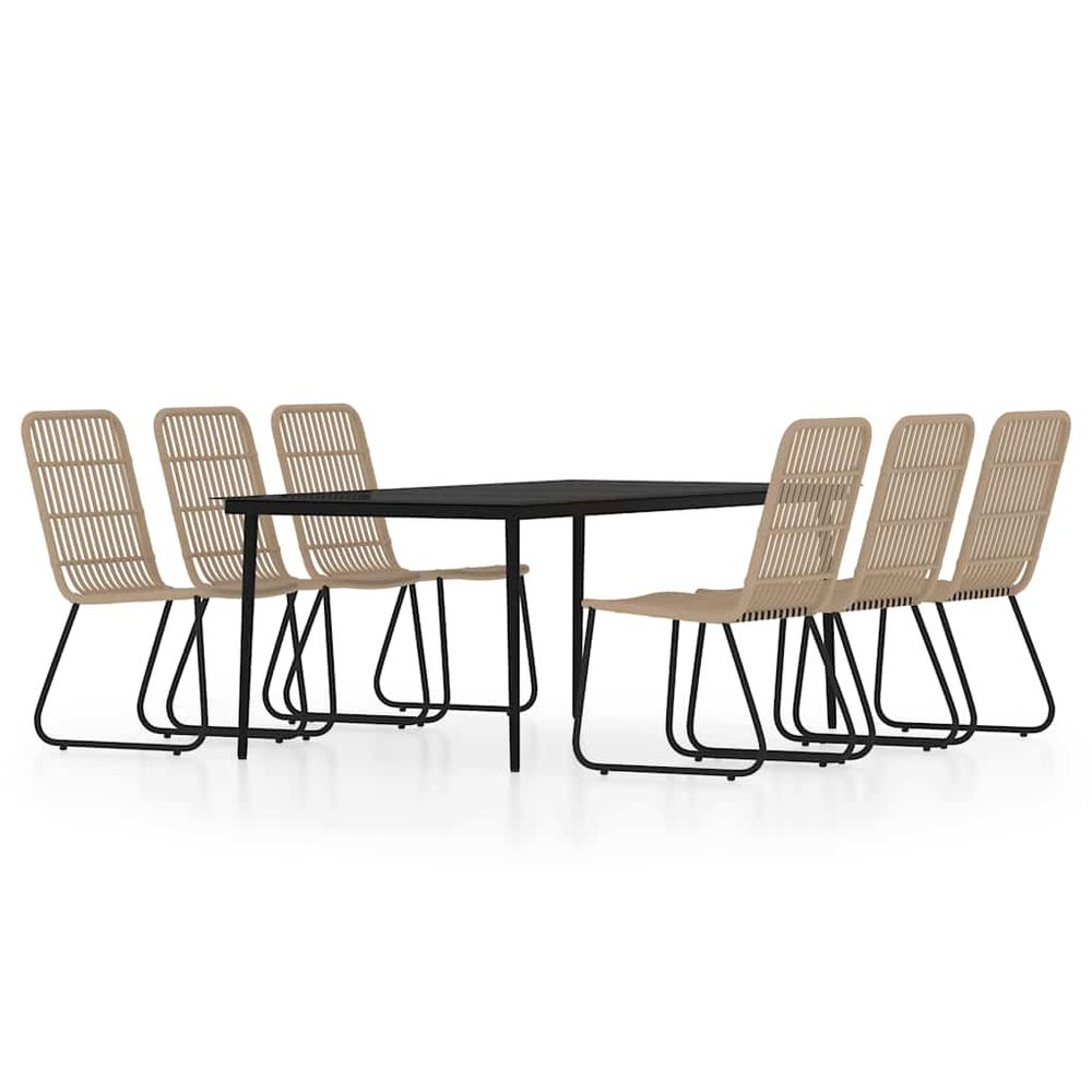 Ensemble à manger de jardin 7 pcs chêne