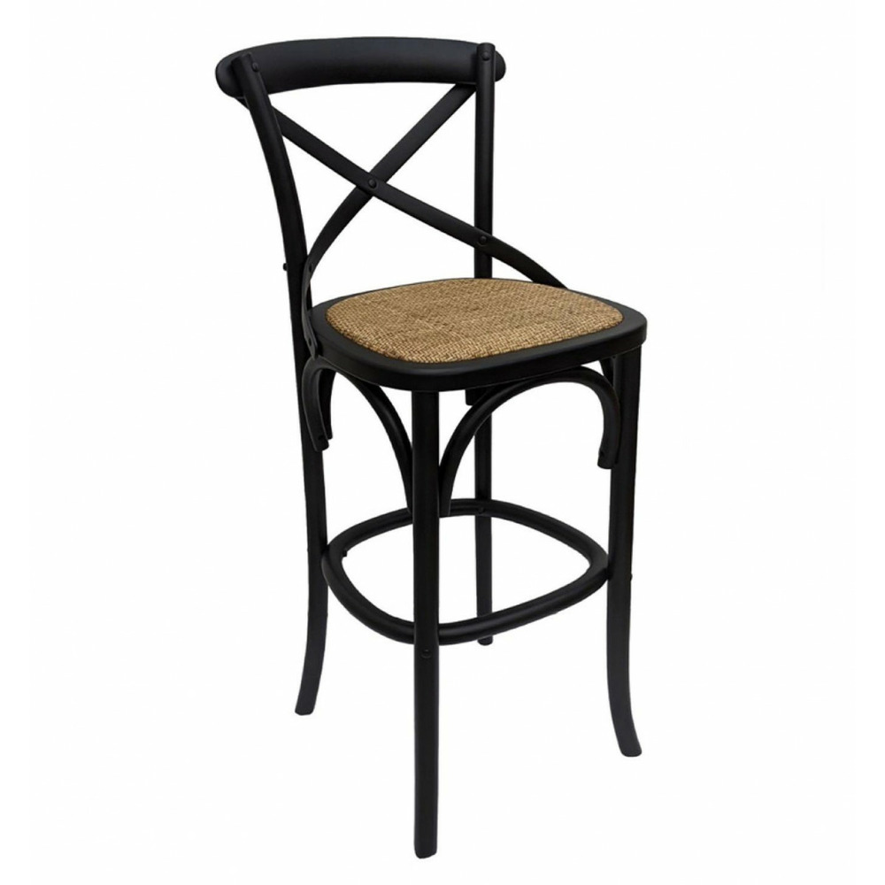 Chaise haute bistrot bois noir - ressources interior's