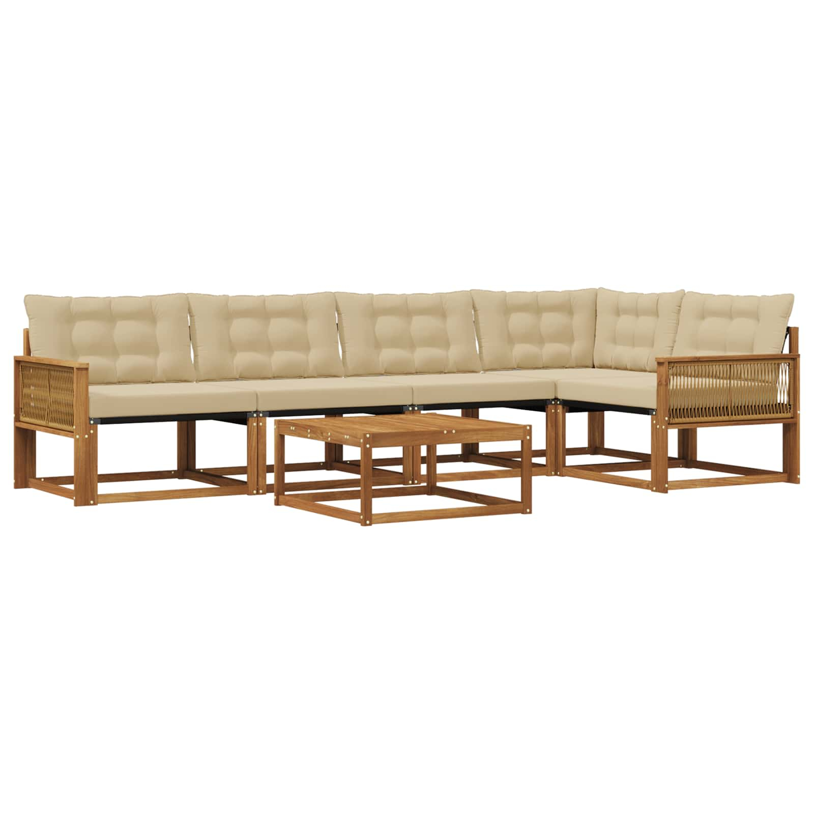 Ensemble de canapés d'extérieur 6 pcs naturel et beige