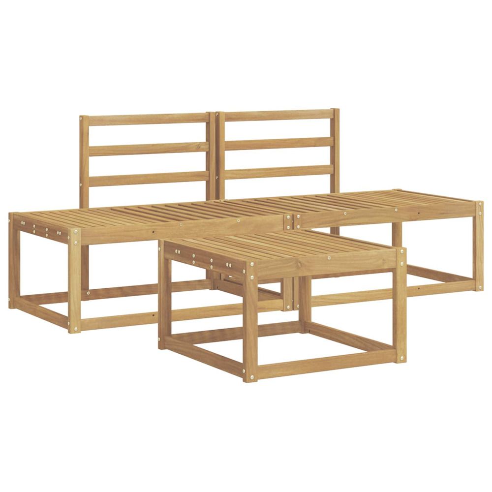 Ensemble de canapés d'extérieur 3 pc blanc bois d'acacia massif