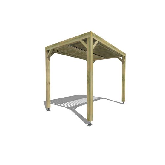 Pergola bois • 3m x 2m • indépendante • sens largeur • lames orientables bioclimatiques incluses • livraison comprise