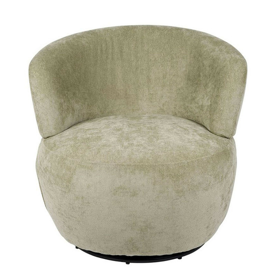 Fauteuil pivotant en polyester zeline vert d'eau 74x72x72cm