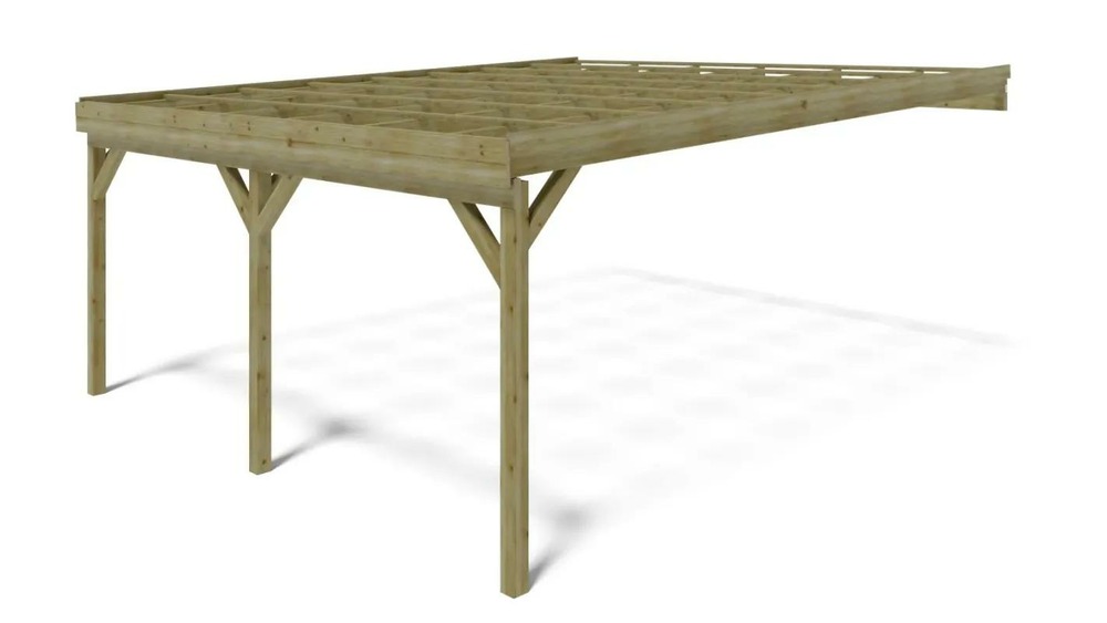 Carport, abri de voiture 5,80x5,06 m - 29 m2 - adossé  - car23 - altanka